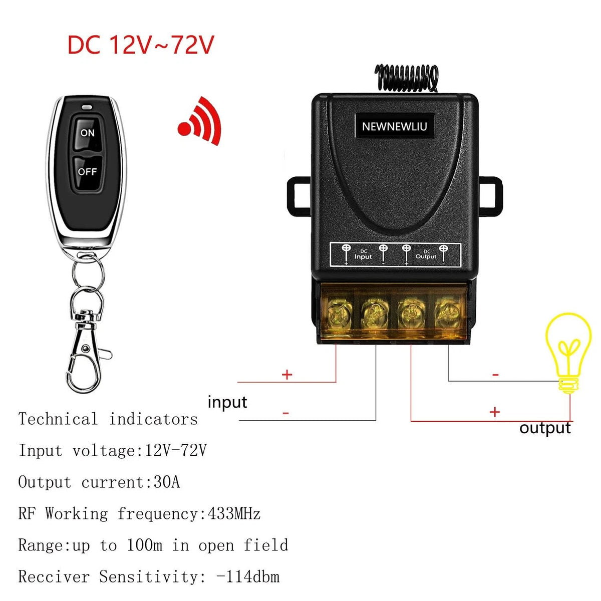 12 Volt Remote Switch for 12V-72V Systems