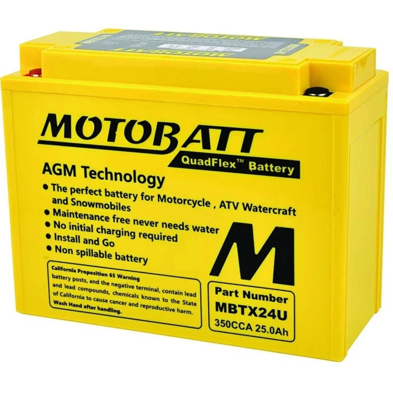 Motobatt Battery MBTX24U for Honda Kawasaki Yamaha