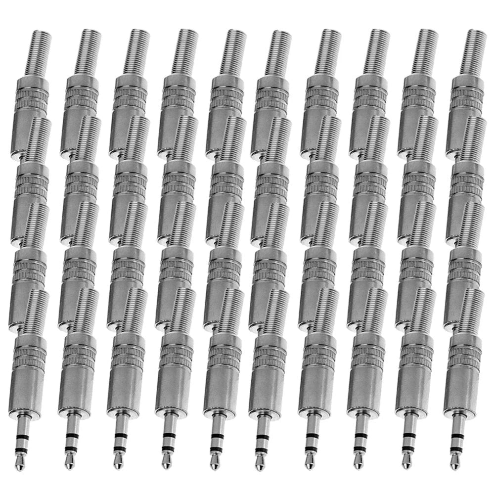 40Pcs 3.5mm Stereo Male Audio TRS Plug Adapter Connector