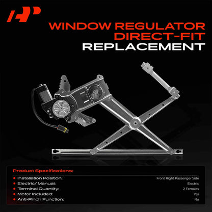 Front Right Power Window Regulator with Motor for Dodge Ram 2500 (2000–2002) 55154924, 741-752