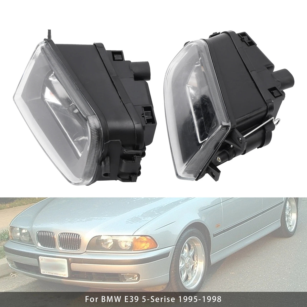 Pair Fog Light Housing for BMW E39 5-Series (1995–1998) 63178360575, 63178381977