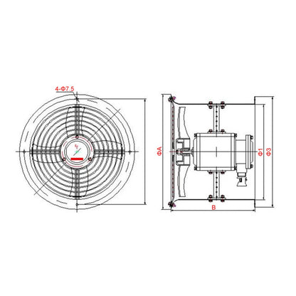 12 Inch Explosion Proof Ventilation Fan for Spray Booth Exhaust