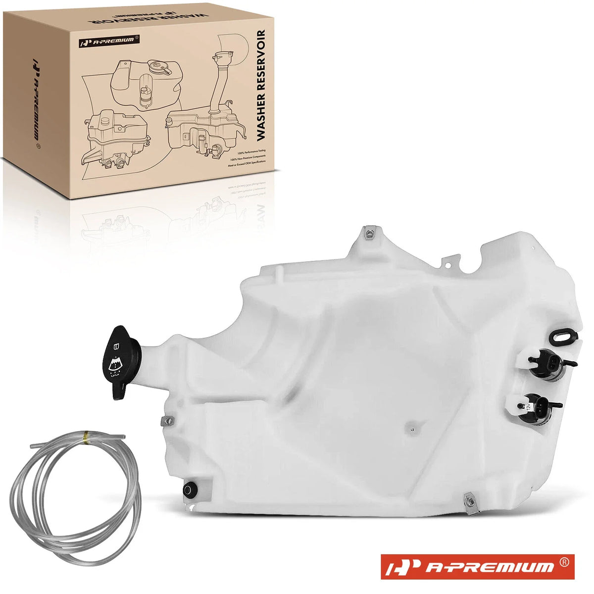 Washer Reservoir with Cap, Pump & Sensor for Chevrolet Buick GMC