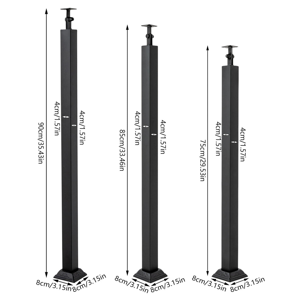 Stair Balusters Post Black Minimalist for Indoor Outdoor Office Building