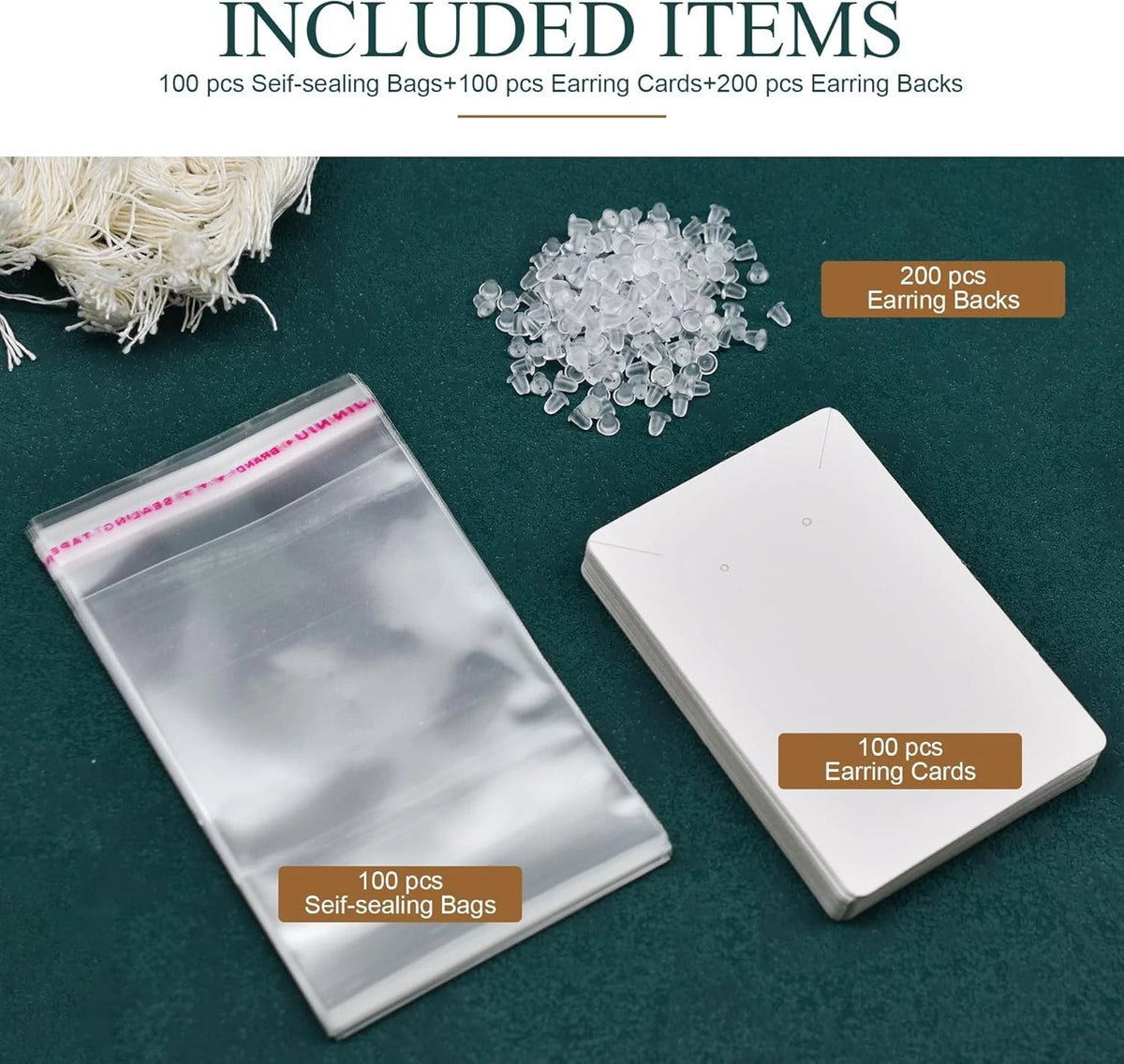 Set of 100 Earring Cards for Jewelry Making