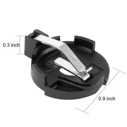 Set of 10 CR2016 Button Coin Cell Battery Holders for Electronics