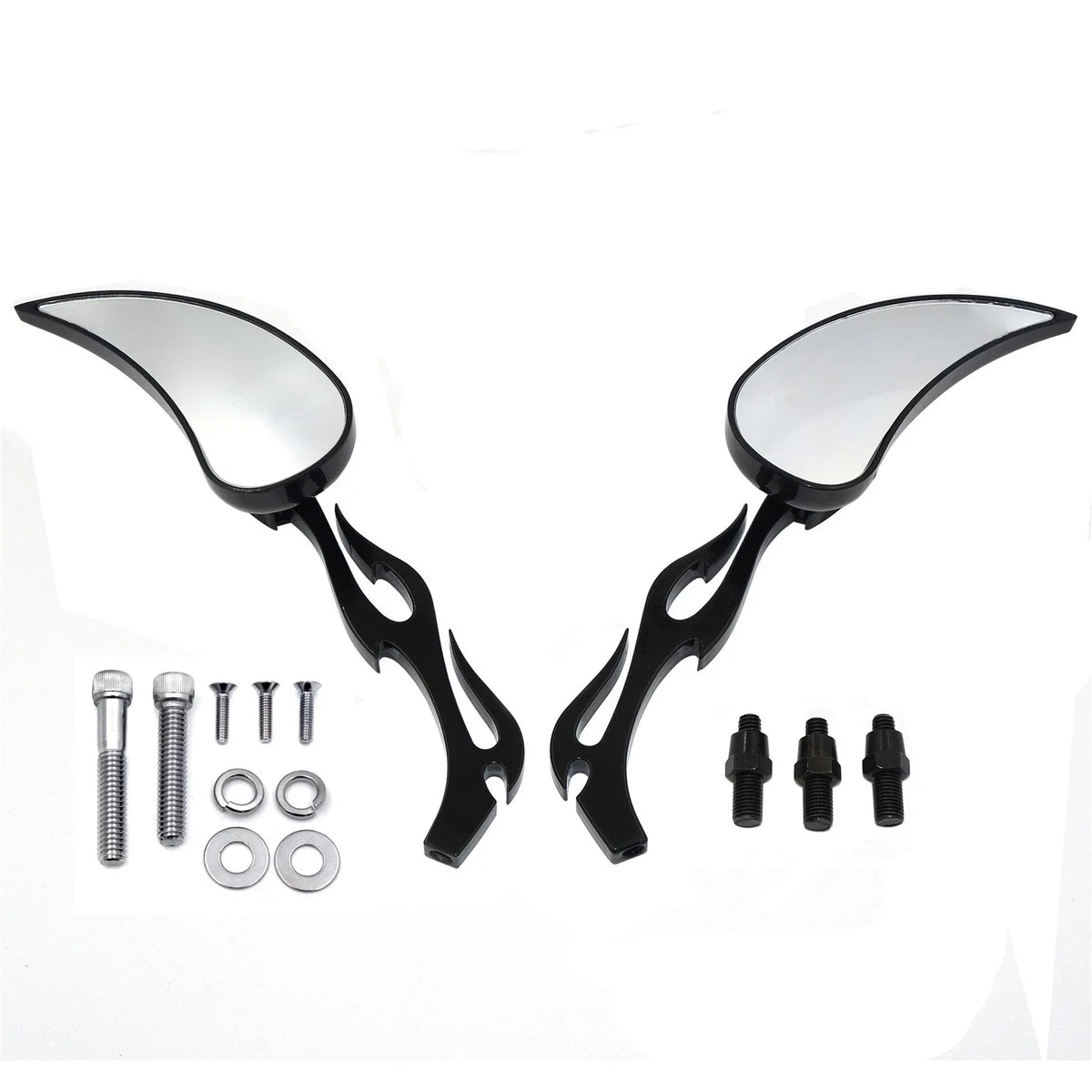 Teardrop Flame Mirror for Harley Softail Fatboy Sportster
