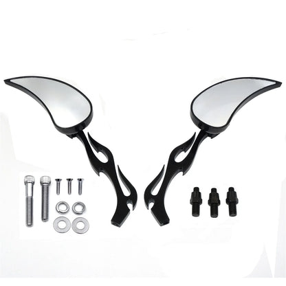 Teardrop Flame Mirror for Harley Softail Fatboy Sportster
