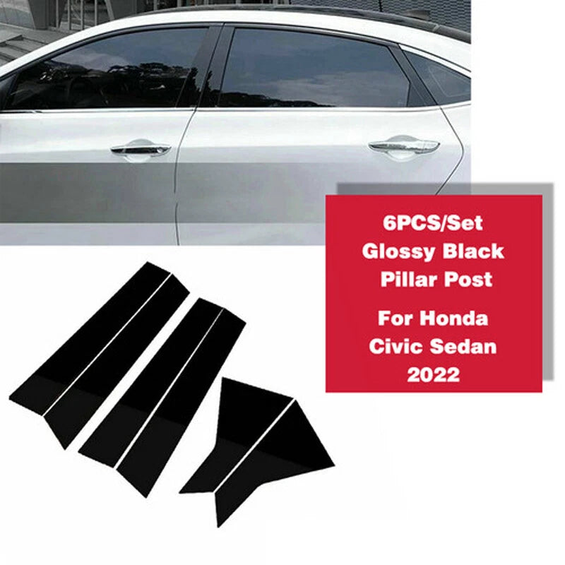 Gloss Black Pillar Posts Window Cover for Honda Civic Sedan (2022–2025)