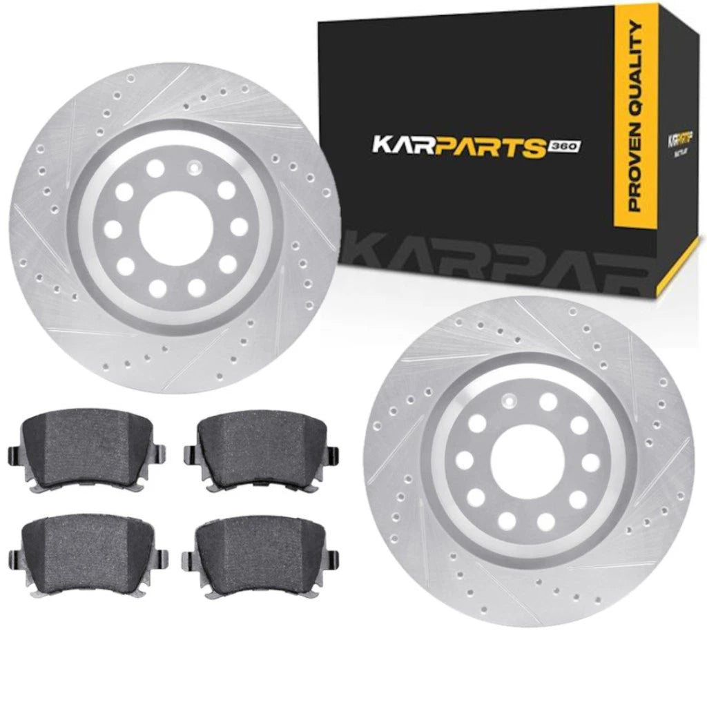 Rotor Set for Volkswagen R32 (2008) ALX-PAU-DF-7612-74035-CLA3 Drilled Slotted