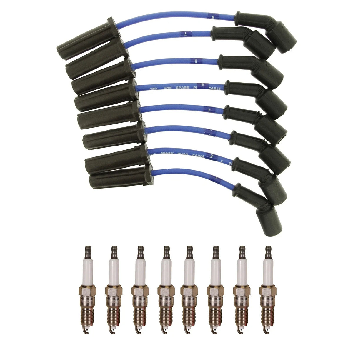 NGK 7mm Wire Set & Denso Platinum Spark Plug Kit for Express 3500 Savana 3500 (2003–2023)
