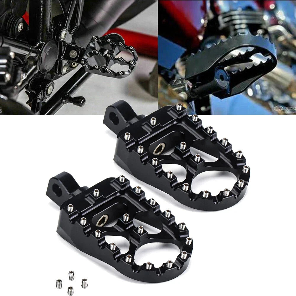 Wide MX Style Foot Pegs for Harley Dyna Sportster XL883 1200 (2004–2023)
