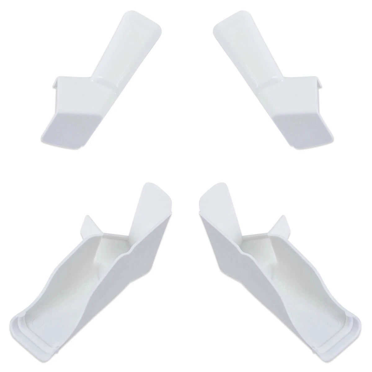 Set of 4 RV Gutter Spout Extensions for Drip Rail - White Long Version