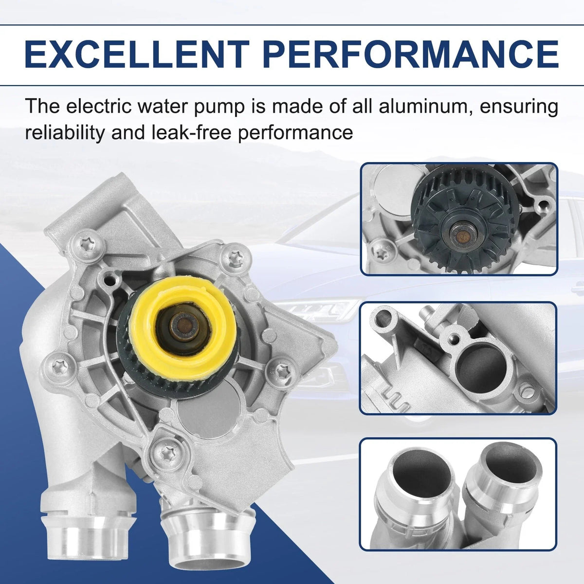 Aluminum Water Pump for Audi A3 A4 TT VW Tiguan Jetta Golf GTI Eos Beetle CC (2006–2020)