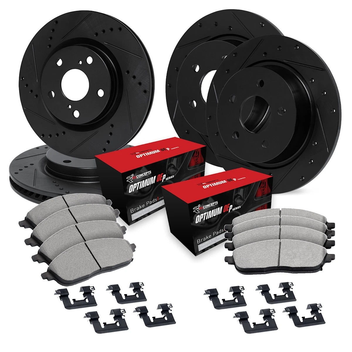 Set of 4 Brake Disc and Pad Kits for Volvo C30 (2012–2013) WHUH2-27007