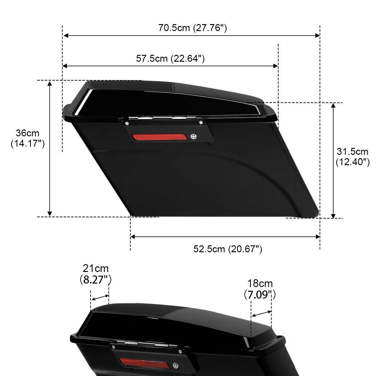 Hard Saddlebags Speaker Lid Conversion Bracket for Harley Dyna (2008–2017)