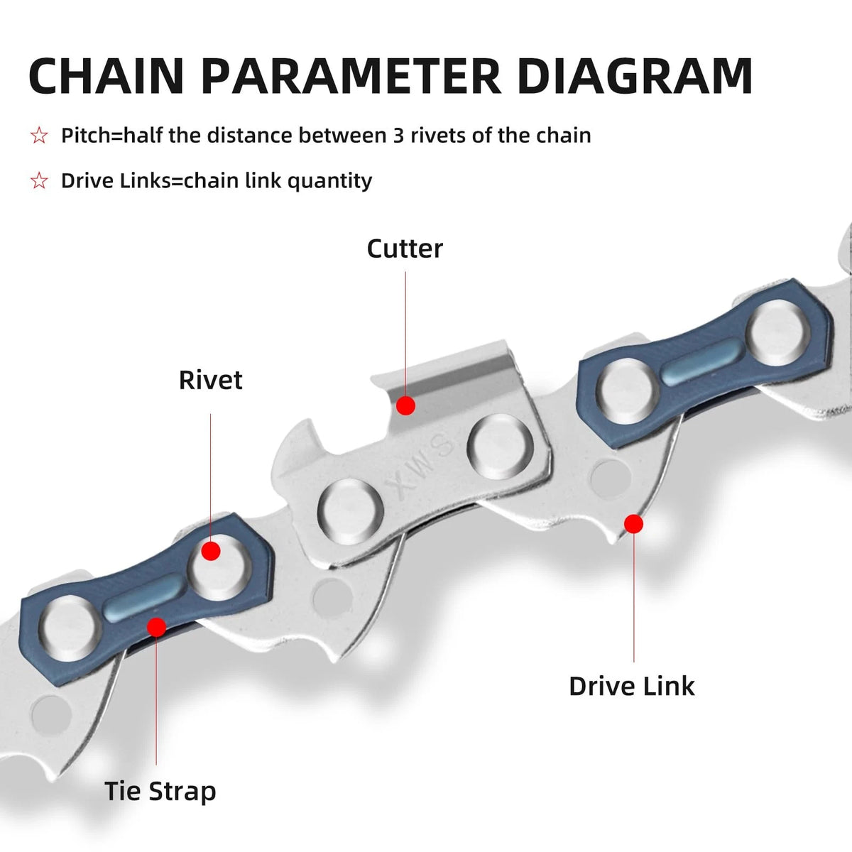 5 Pack 16 Inch Chainsaw Chain 56 Drive Links .043" Gauge 3/8" Pitch