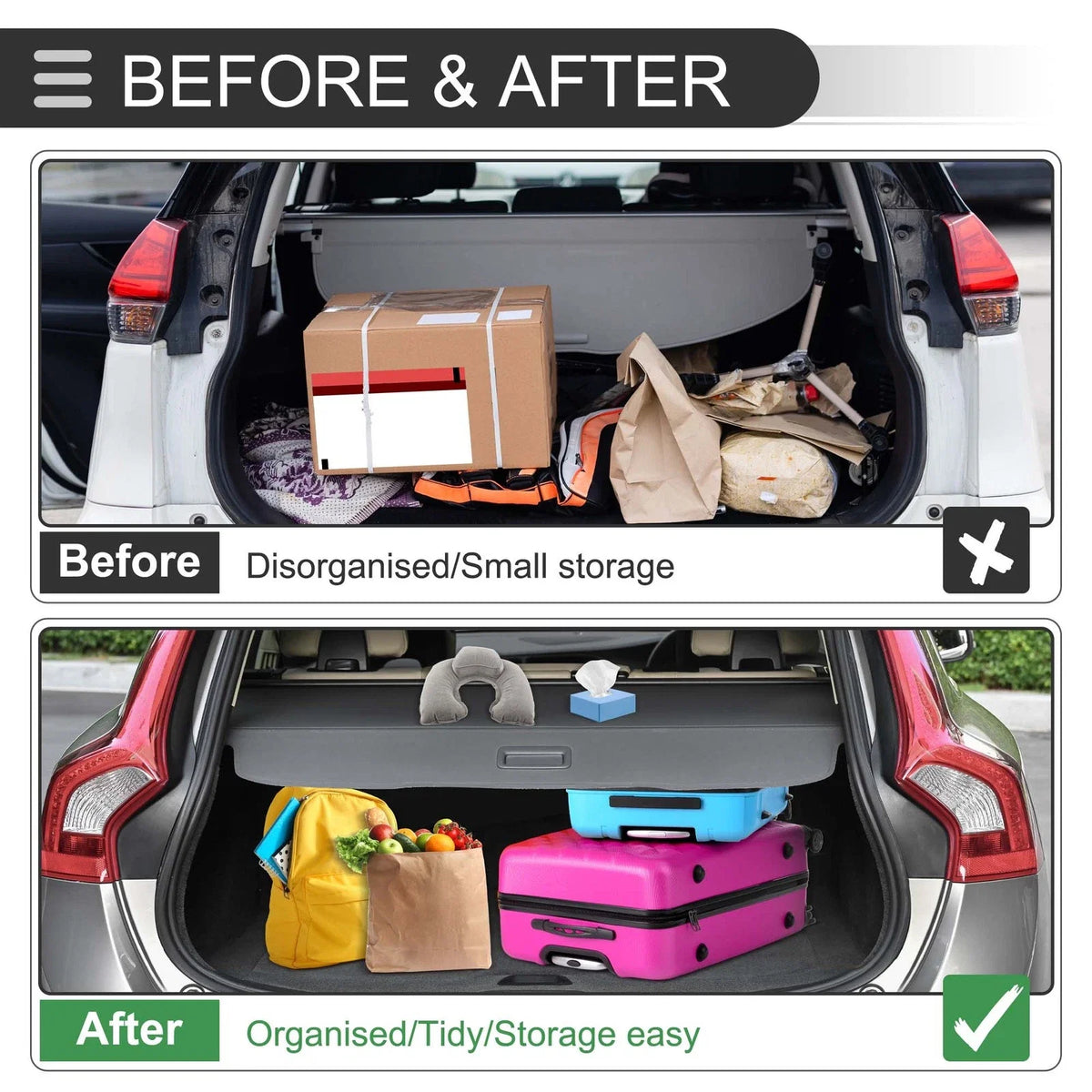 Retractable Cargo Cover for Ford Escape (2008–2012) Gloss Black