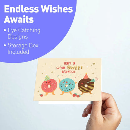 Box of 24 Birthday Cards with Envelopes 4x5.5 inches