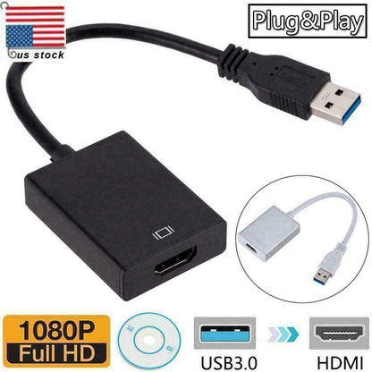USB 3.0 to HD 1080P HDMI Video Cable Adapter for PC Laptop HDTV (2010–2023)