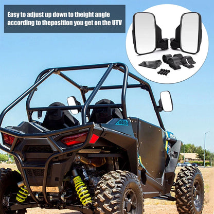 UTV Rear View Side Mirrors 1.75"-2" for Polaris RZR XP 900 1000, Honda Talon 1000