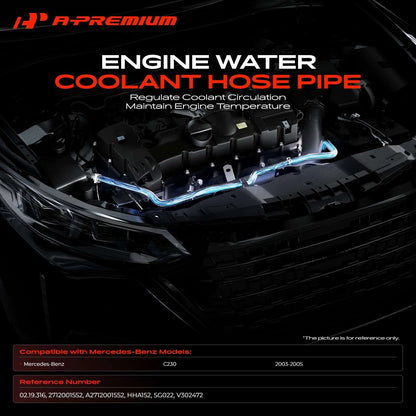 Water Coolant Pipe for Mercedes-Benz W203 C230 (2003–2005) A2712001552, 2712001552