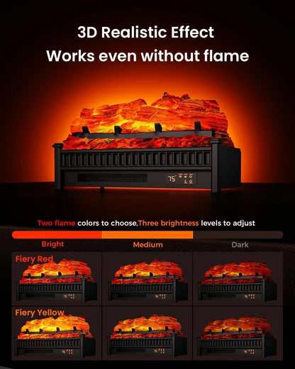 Electric Fireplace Heater for AIRMATE 1500W (22In, Black)
