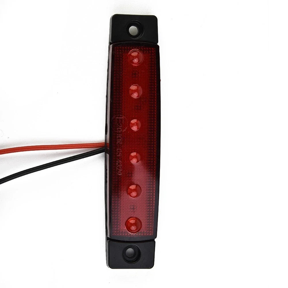 2pcs 6-LED Red Sealed Turn Brake Stop Tail Light for Truck Trailer RV Boat