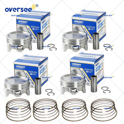 Set of 4 Piston Set STD for Yamaha Waverunner FX Cruiser (6ET-11631-00, 6S5-11631-10)