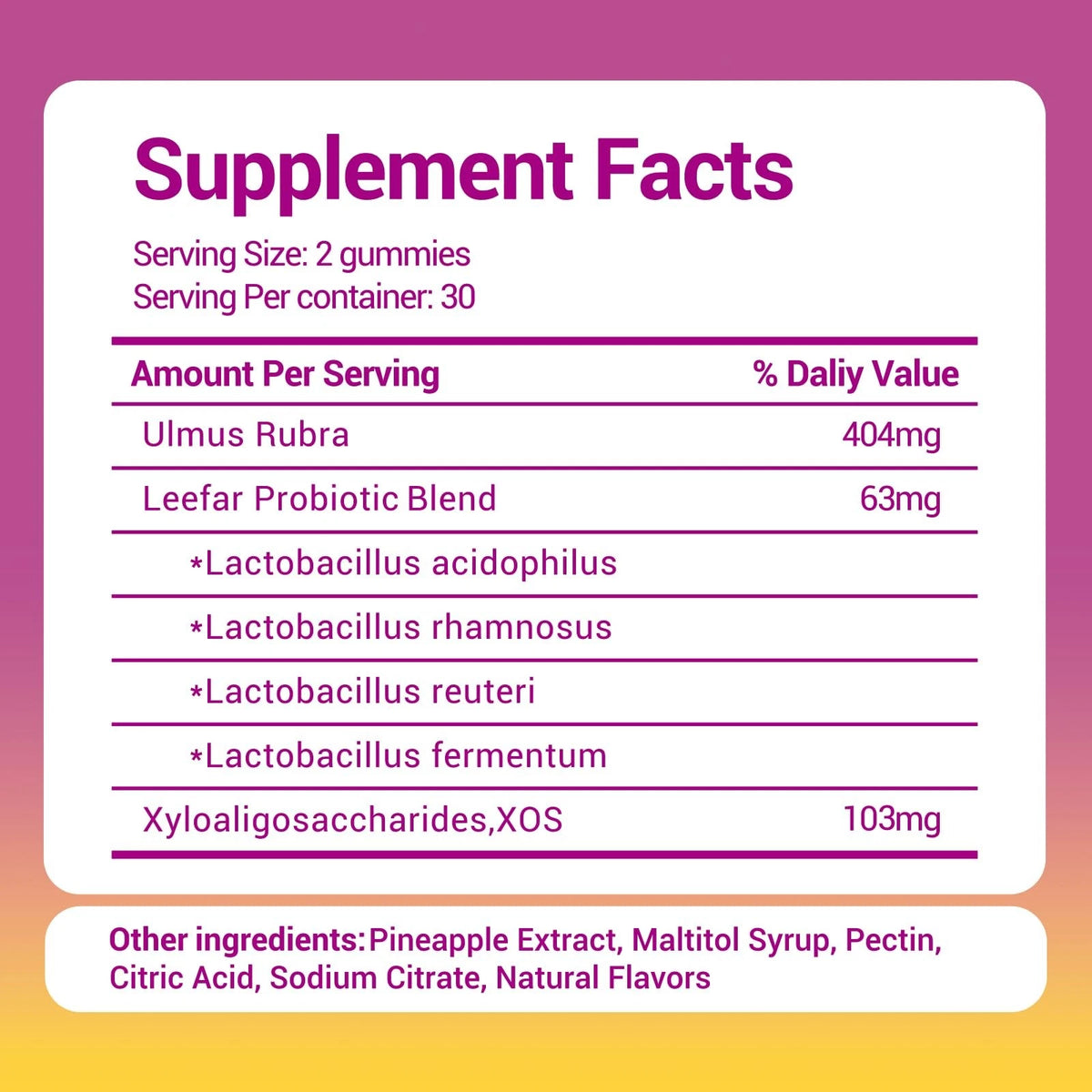 Probiotic Gummies for Women (60 Count)
