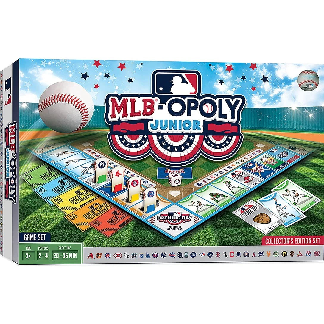 MLB Opoly Jr. Board Game Custom Team Pieces for Baseball Collectors