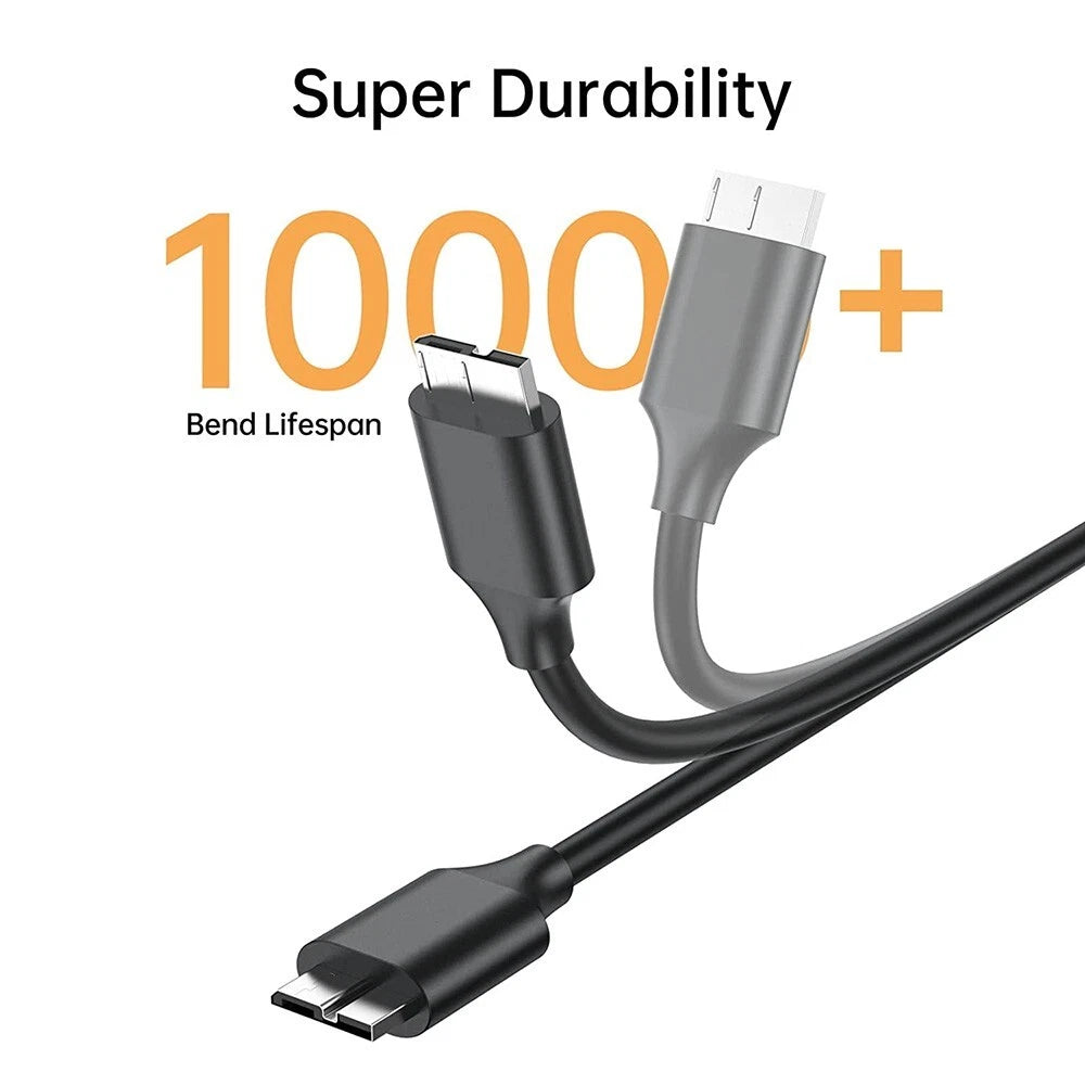 2X 15cm Micro B to USB C External Hard Drive Cable for Seagate