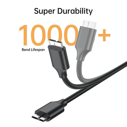 2X 15cm Micro B to USB C External Hard Drive Cable for Seagate