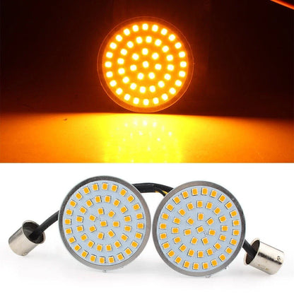 2" Style 1156 Amber LED Turn Signal Inserts for Harley Davidson
