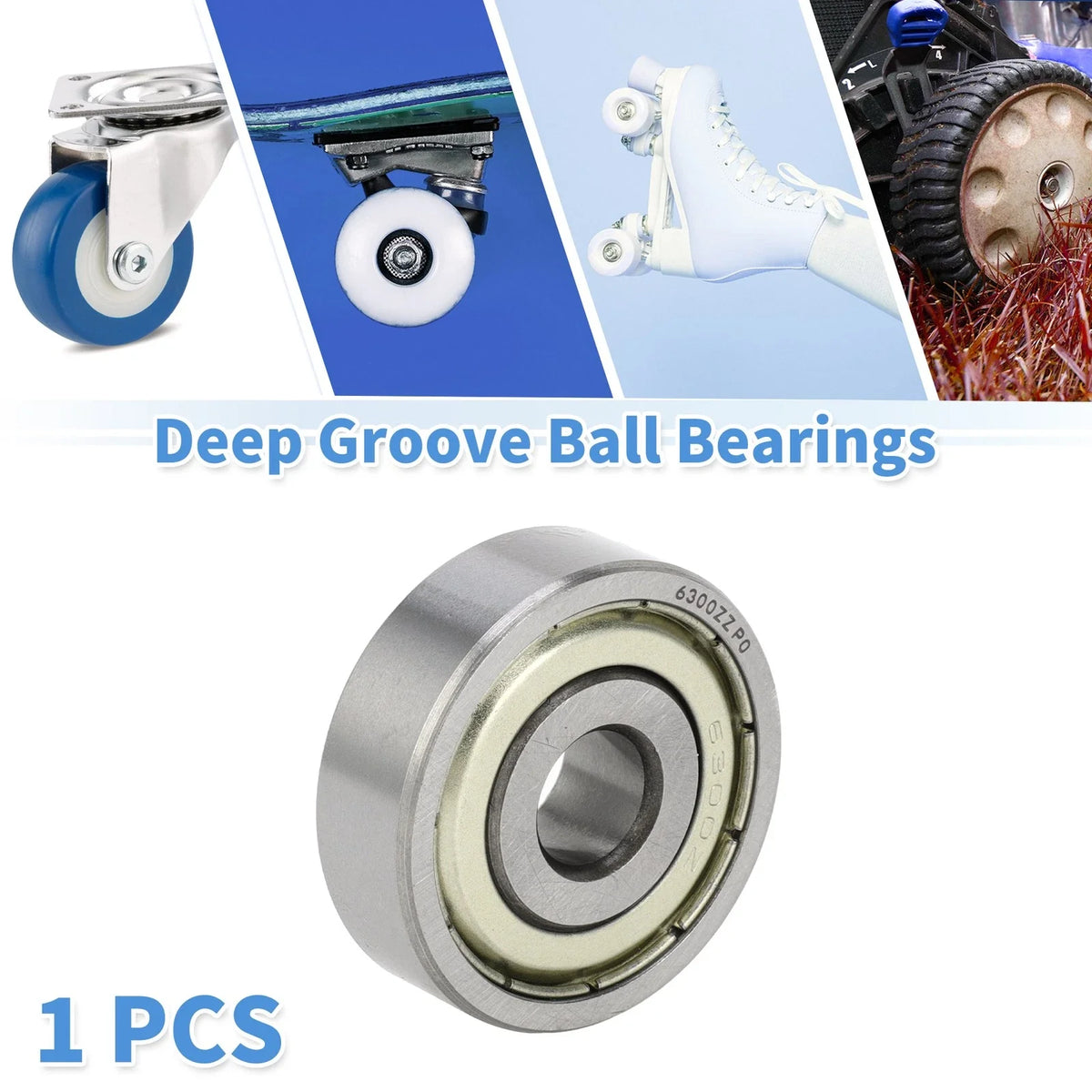 Deep Groove Ball Bearing 6300ZZ for Scooter Skateboard (10x35x11mm)