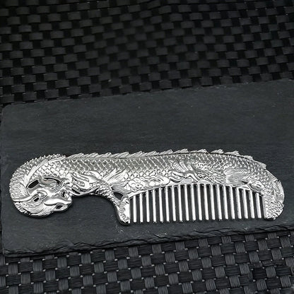 Tibet Silver Handmade Copper Carving Dragon Comb for Car Decoration