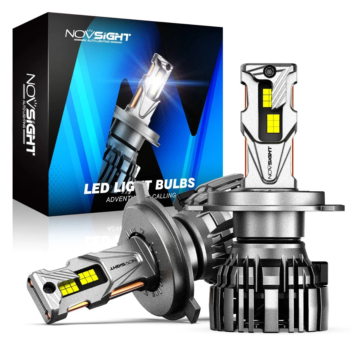 2X H4 LED Bulbs for NOVSIGHT (2025) - 140W 30000LM 6500K High Low S