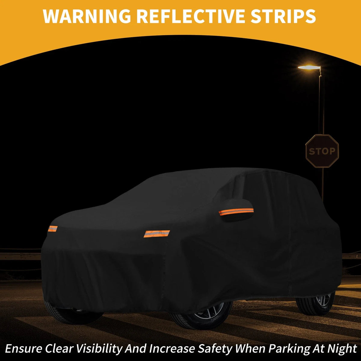 Waterproof Car Cover for Kia Seltos (190T-PU, Black)