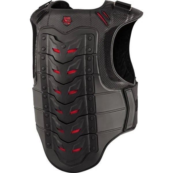 ICON Stryker Field Armor Vest S/M Black/Red for Motorcycle (2701-0510)