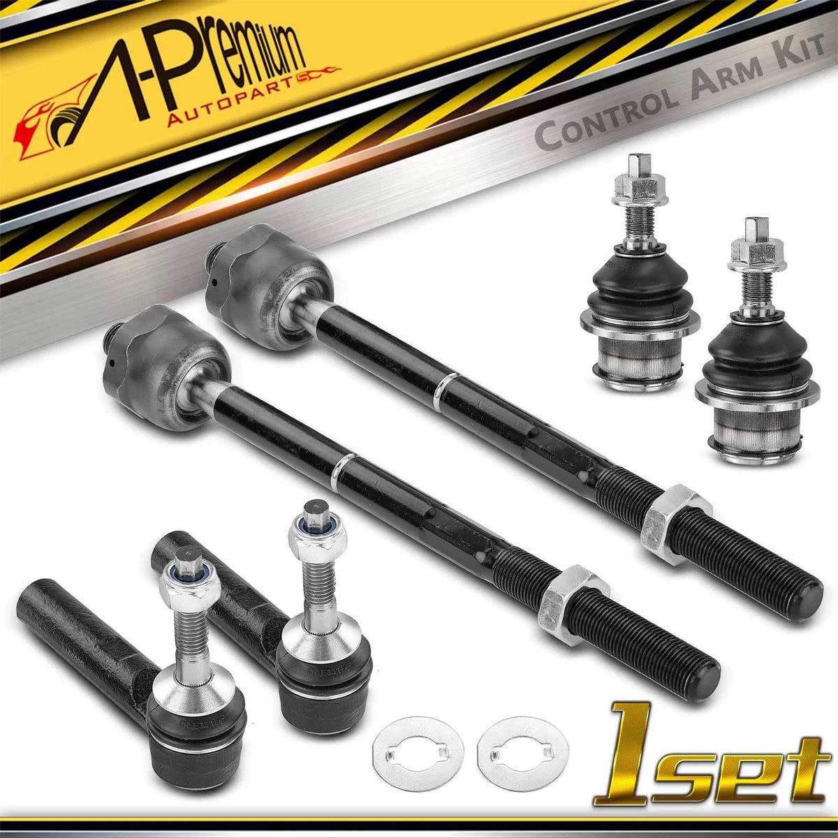 Set of 6 Front Tie Rod End Ball Joints for Ford Expedition Lincoln Navigator (2003–2006) - 2L1Z3280FA, 2L1Z3280GA, 2L1Z3A130CA, K500060, ES3695, EV456
