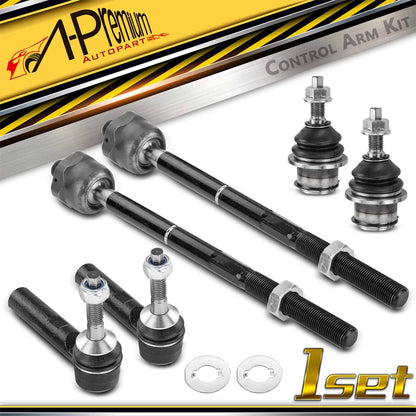 Set of 6 Front Tie Rod End Ball Joints for Ford Expedition Lincoln Navigator (2003–2006) - 2L1Z3280FA, 2L1Z3280GA, 2L1Z3A130CA, K500060, ES3695, EV456