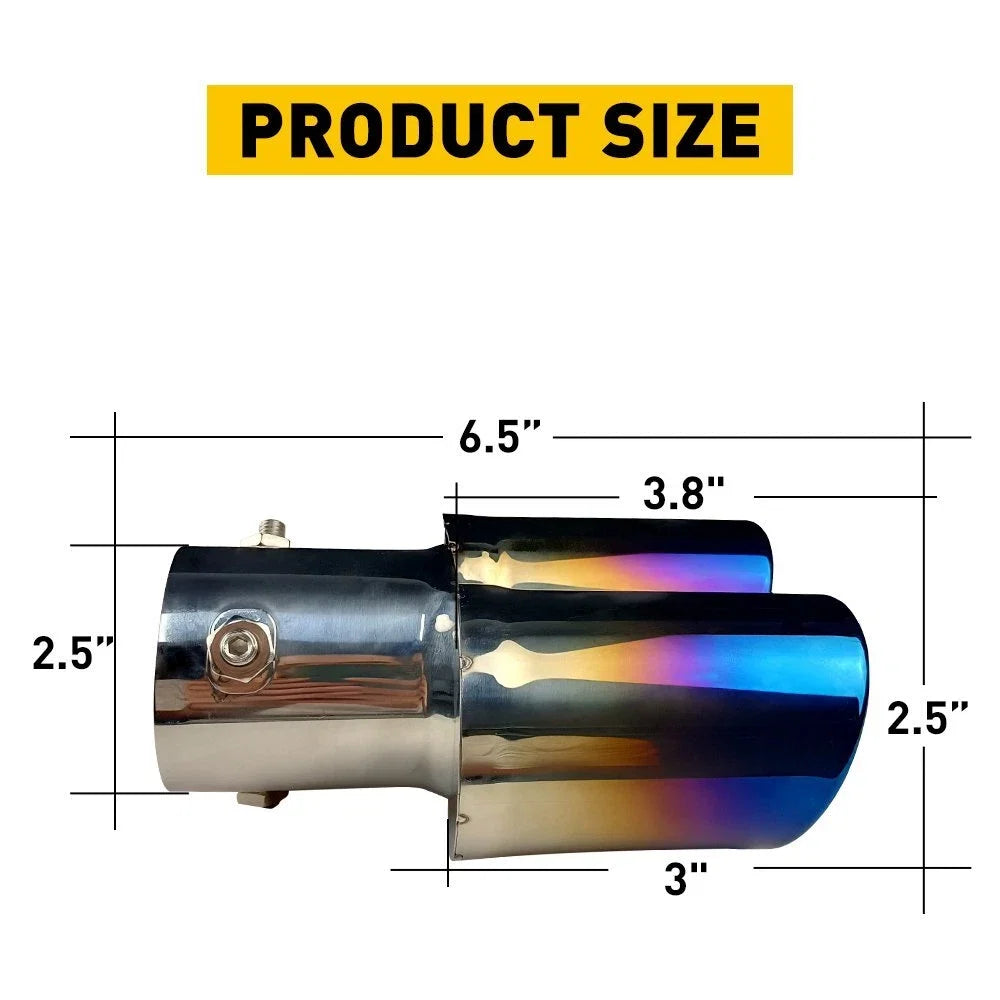 Dual Exhaust Muffler Tip for AUXITO (Universal Fit)