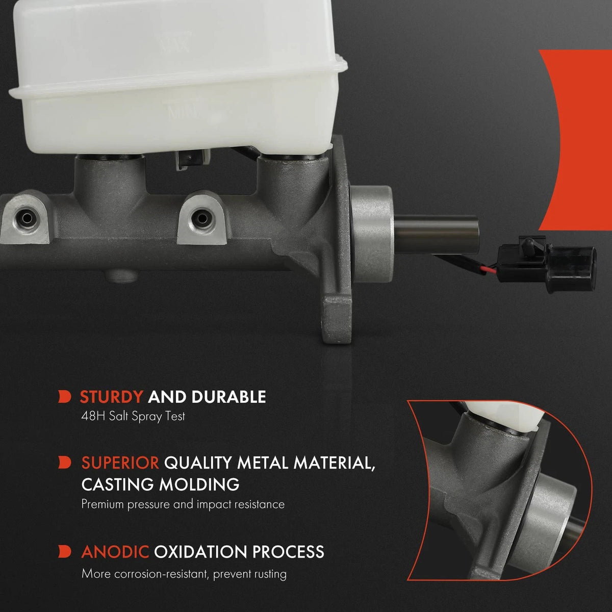 Brake Master Cylinder with Reservoir & Sensor for Hyundai Sonata (1994–1998) 5851034130, 5851034100, 5851034110, M390220
