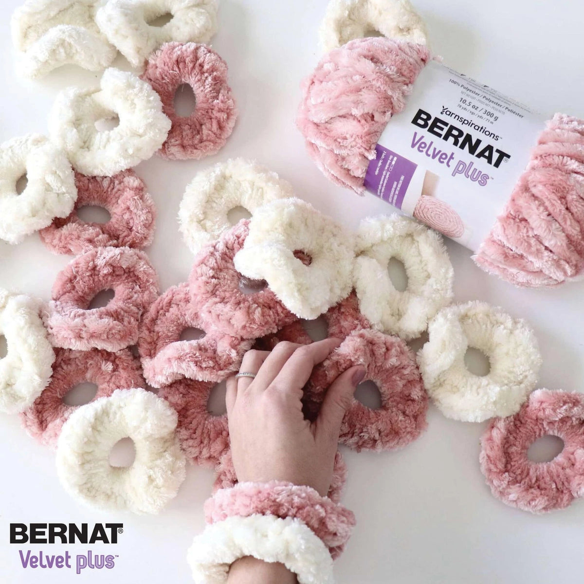 2X Bernat Velvet Plus Cream Yarn 300g/10.5oz Pack