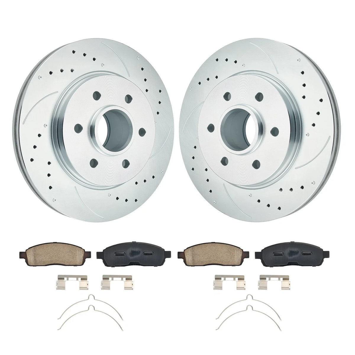 6pc Front Drilled Rotors Ceramic Pads Kit for Ford F-150 (2004–2008)