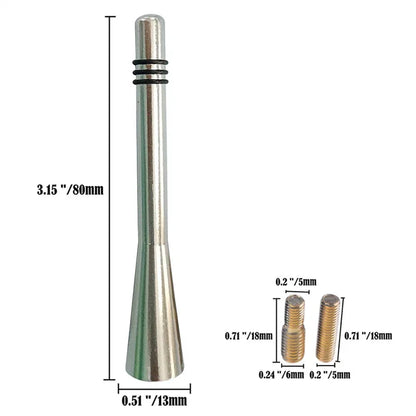 8cm Short Stubby Antenna Aerial AM/FM Radio Mast for Universal Car Silver