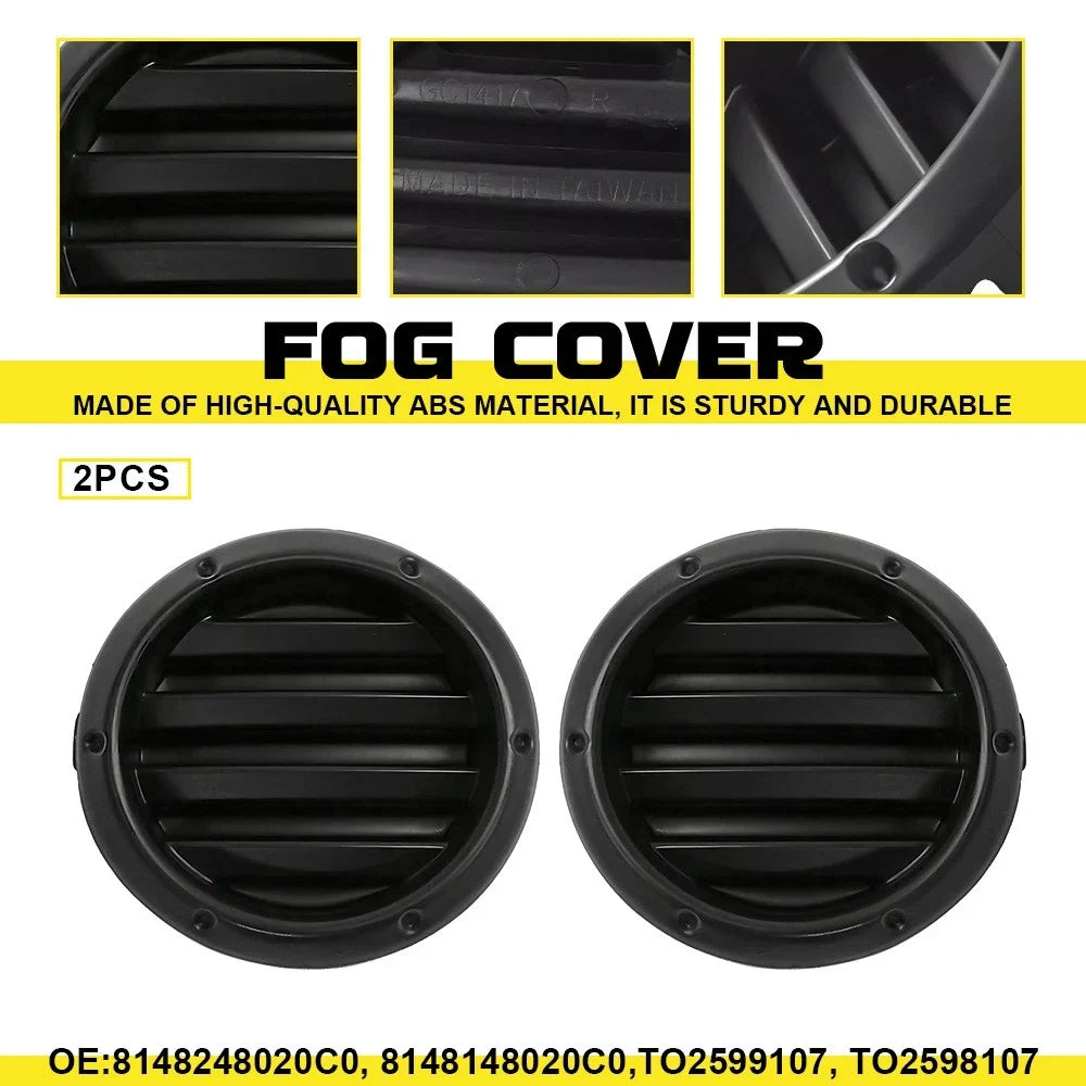 2X Front Bumper Fog Light Lamp Hole Cover Grille for Toyota Highlander (2004–2007)