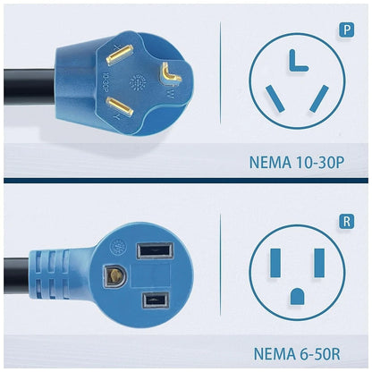 NEMA 10-30P to 6-50R Welder Adapter Cord