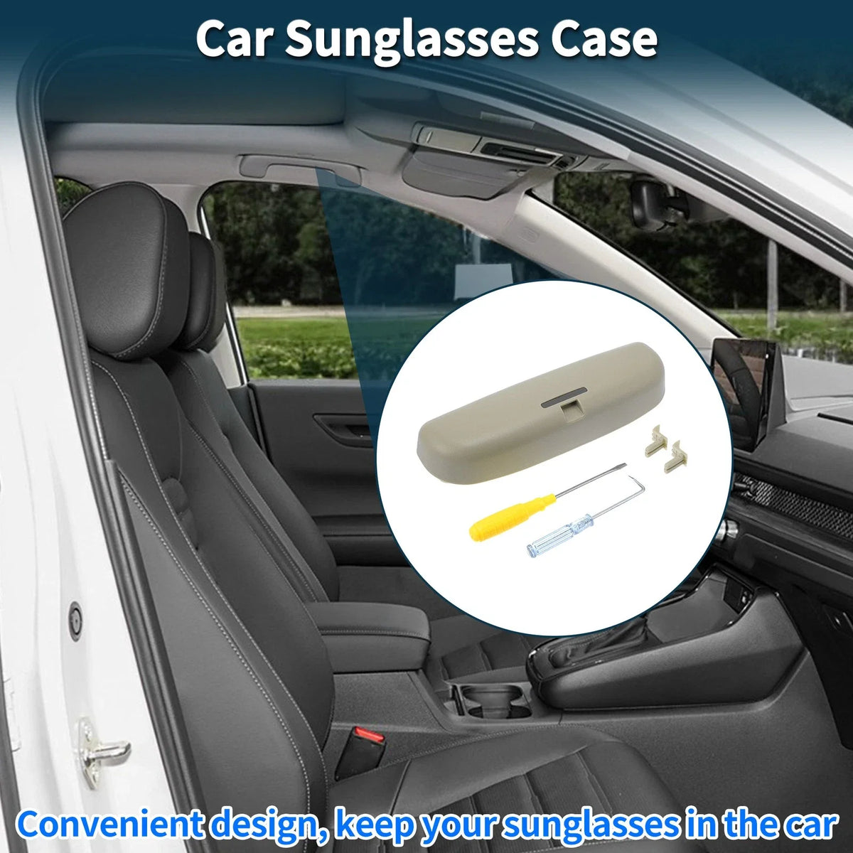 Sunglasses Case for Nissan Sylphy (2006–2022) Eyeglasses Holder Beige