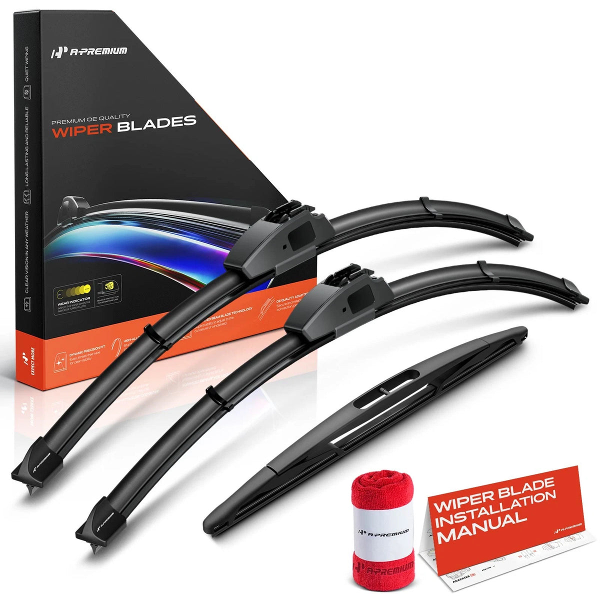 Set of 3 Windshield Wiper Blades for Ford Flex (2009–2019) 24" 22" 12"